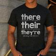 There Their They'Re English Grammar Teacher Humor Men's Casual T-Shirt Dark Grey