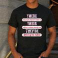 There Their They'Re Teacher English Grammar Police Men's Casual T-Shirt Dark Grey