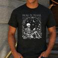 Read In Peace Skeleton Reading Teacher Spooky Halloween Men's Casual T-Shirt Dark Grey Read In Peace Skeleton Reading Teacher Spooky Halloween Men's Casual T-Shirt Dark Grey