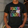 Readers Are Leaders Reading Book Lovers Teacher Women Kids Men's Casual T-Shirt Dark Grey