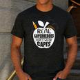 Real Superheroes Wear No Capes Teacher Design Teach Men's Casual T-Shirt Dark Grey