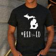 Red For Ed Michigan Teacher Public Education Men's Casual T-Shirt Dark Grey Red For Ed Michigan Teacher Public Education Men's Casual T-Shirt Dark Grey
