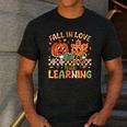 Retro Fall In Love With Learning Autumn Pumpkin Teacher Kids Men's Casual T-Shirt Dark Grey Retro Fall In Love With Learning Autumn Pumpkin Teacher Kids Men's Casual T-Shirt Dark Grey