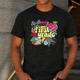 Retro First Grade Teacher Disco Ball Coquette Back To School Men's Casual T-Shirt Dark Grey