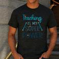 Retro Groovy Teaching Is My Super Power Teacher's Present Men Women Men's Casual T-Shirt Dark Grey
