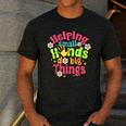 Retro Helping Small Hands Do Big Things Teacher Appreciation For Men Women Men's Casual T-Shirt Dark Grey
