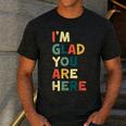 Retro I’m Glad You Are Here Women Men Teacher Men's Casual T-Shirt Dark Grey Retro I’m Glad You Are Here Women Men Teacher Men's Casual T-Shirt Dark Grey
