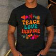 Retro Teach Love Inspire Back To School Teachers Men's Casual T-Shirt Dark Grey Retro Teach Love Inspire Back To School Teachers Men's Casual T-Shirt Dark Grey