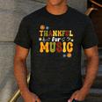 Retro Thankful For Music Floral Music Teacher Thanksgiving Men Women Men's Casual T-Shirt Dark Grey