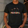 Retro Vintage Floral Principal Shirt For Women Teachers Day Men's Casual T-Shirt Dark Grey