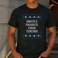 Santas Favorite Choir Teacher Christmas Men's Casual T-Shirt Dark Grey