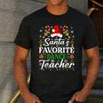 Santa's Favorite Dance Teacher Shirt Christmas Pajama Men's Casual T-Shirt Dark Grey
