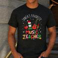 Santa's Favorite Music Teacher Christmas Santa Hat Matching Men's Casual T-Shirt Dark Grey Santa's Favorite Music Teacher Christmas Santa Hat Matching Men's Casual T-Shirt Dark Grey