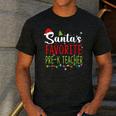 Santa's Favorite Pre-K Teacher Christmas Santa Hat Lights For Men Women Kids Men's Casual T-Shirt Dark Grey