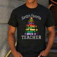 Santa's Favorite Teacher Idea For Christmas Teachers Men's Casual T-Shirt Dark Grey