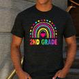 Second Grade Rainbow Girls Boys Teacher Team 2nd Grade Squad Men's Casual T-Shirt Dark Grey