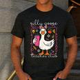 Silly Goose Teacher Club Animal Lover Groovy Teacher Men's Casual T-Shirt Dark Grey