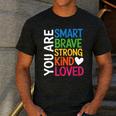 You Are SMART BRAVE STRONG KIND LOVED MOTIVATION TEACHER KID Men's Casual T-Shirt Dark Grey You Are SMART BRAVE STRONG KIND LOVED MOTIVATION TEACHER KID Men's Casual T-Shirt Dark Grey