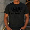 Solve The Problem 9×74 Math Teacher Men's Casual T-Shirt Dark Grey Solve The Problem 9×74 Math Teacher Men's Casual T-Shirt Dark Grey