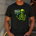 Solve The Problem Skeleton Teacher Halloween Math Six Seven Men's Casual T-Shirt Dark Grey Solve The Problem Skeleton Teacher Halloween Math Six Seven Men's Casual T-Shirt Dark Grey