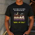 Sorry My Fault Earthquake Tectonic Plate Science Teacher Pun Men's Casual T-Shirt Dark Grey