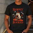 Sorry I'm Booked Ghost Reading Book Lover Teacher Halloween Men's Casual T-Shirt Dark Grey