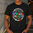 Special Education Teacher SPED Squad Team Kids Men Groovy Men's Casual T-Shirt Dark Grey Special Education Teacher SPED Squad Team Kids Men Groovy Men's Casual T-Shirt Dark Grey