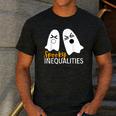 Spooky Ghost Inequalities Halloween Math Teacher Men's Casual T-Shirt Dark Grey
