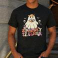 Spooky Teacher Groovy Retro Ghost Teacher Halloween 2023 For Men Women Kids Men's Casual T-Shirt Dark Grey Spooky Teacher Groovy Retro Ghost Teacher Halloween 2023 For Men Women Kids Men's Casual T-Shirt Dark Grey