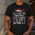 Stop Saying 6-7 Teacher 67 Christmas Meme Six Seven Men's Casual T-Shirt Dark Grey