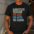Substitute Teacher Man The Myth The Legend Appreciation Day Men's Casual T-Shirt Dark Grey