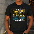 Super Teacher By Day Super Tired By Night Superheroes School Men's Casual T-Shirt Dark Grey Super Teacher By Day Super Tired By Night Superheroes School Men's Casual T-Shirt Dark Grey