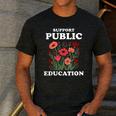 Support Public Education Cute Floral Teacher Red For Ed Men's Casual T-Shirt Dark Grey Support Public Education Cute Floral Teacher Red For Ed Men's Casual T-Shirt Dark Grey