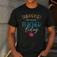 Surprise I'm Your Teacher Today Women Substitute Teacher Men's Casual T-Shirt Dark Grey Surprise I'm Your Teacher Today Women Substitute Teacher Men's Casual T-Shirt Dark Grey