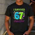 I Survived 67 Days Of School 67 Meme Science Teacher Men's Casual T-Shirt Dark Grey I Survived 67 Days Of School 67 Meme Science Teacher Men's Casual T-Shirt Dark Grey