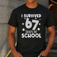 I Survived 67 Days Of School Teachers Students Men's Casual T-Shirt Dark Grey