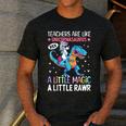 T Rex Dinosaur Unicorn Teachers Are Like Unicornasaurus Rex Men's Casual T-Shirt Dark Grey
