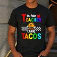 T Is For Teacher And Tacos For Teacher & Tacos Lovers Men's Casual T-Shirt Dark Grey