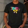 Teach Coquette Bow Teacher Back To School Happy First Day Men's Casual T-Shirt Dark Grey Teach Coquette Bow Teacher Back To School Happy First Day Men's Casual T-Shirt Dark Grey