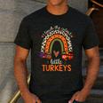 I Teach The Cutest Little Turkeys Thanksgiving Teacher Men Women Girls Kids Men's Casual T-Shirt Dark Grey