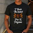 I Teach The Cutest Pre-K Pilgrims Thanksgiving Teacher Item Men's Casual T-Shirt Dark Grey