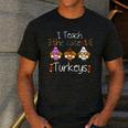 I Teach The Cutest Turkeys School Teachers Thanksgiving Men's Casual T-Shirt Dark Grey