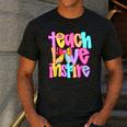 Teach Love Inspire Preppy Back To School Teacher Women Men's Casual T-Shirt Dark Grey Teach Love Inspire Preppy Back To School Teacher Women Men's Casual T-Shirt Dark Grey