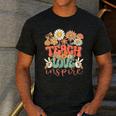 Teach Love Inspire Retro Groovy Daisy Back To School Teacher For Men Women Kids Men's Casual T-Shirt Dark Grey Teach Love Inspire Retro Groovy Daisy Back To School Teacher For Men Women Kids Men's Casual T-Shirt Dark Grey