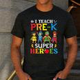 I Teach Pre-K Superheroes Students Teacher Back To School Men's Casual T-Shirt Dark Grey
