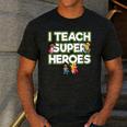 I Teach Superheroes School Teacher Professor Men's Casual T-Shirt Dark Grey I Teach Superheroes School Teacher Professor Men's Casual T-Shirt Dark Grey