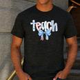 Teach Teacher Coquette Bow Pencil Back To School First Day Men's Casual T-Shirt Dark Grey
