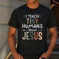 I Teach Tiny Humans About Jesus Teacher Sunday School Faith Men's Casual T-Shirt Dark Grey I Teach Tiny Humans About Jesus Teacher Sunday School Faith Men's Casual T-Shirt Dark Grey