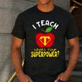 I Teach What's Your Superpower Superhero Teacher Men's Casual T-Shirt Dark Grey