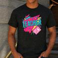 Teacher 90s Retro Colorful Teacher Of The 90s Back To School Men's Casual T-Shirt Dark Grey Teacher 90s Retro Colorful Teacher Of The 90s Back To School Men's Casual T-Shirt Dark Grey